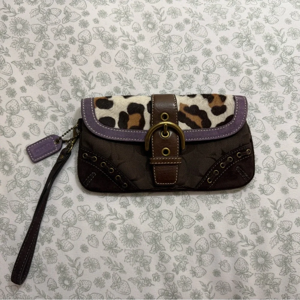 Coach Soho Leopard Wristlet